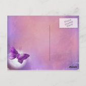 Paarse Butterfly Fantasy Moon Design Briefkaart (Achterkant)