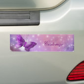 Paarse Butterfly Fantasy Moon Design Bumpersticker (Op auto)