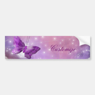 Paarse Butterfly Fantasy Moon Design Bumpersticker