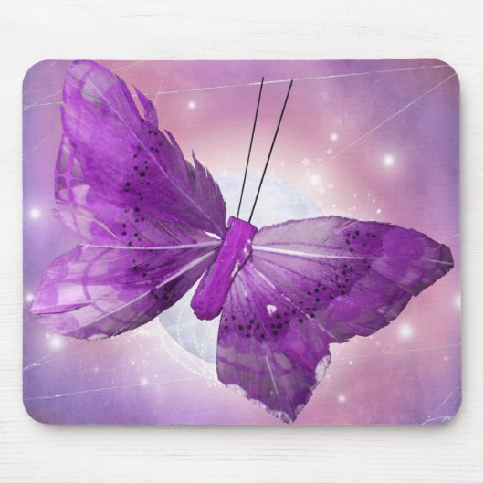Paarse Butterfly Fantasy Moon Design Muismat (Voorkant)