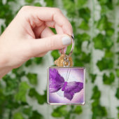 Paarse Butterfly Fantasy Moon Design Sleutelhanger (Hand)