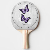 Paarse Butterfly Floral Ping Pong Paddle Tafeltennisbatje (Voorkant)