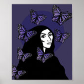 Paarse Butterfly Goddess Poster (Voorkant)