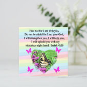 PAARSE BUTTERFLY ISAIAH 41:10 BIBLIOTHEEK KAART (Staand voorkant)