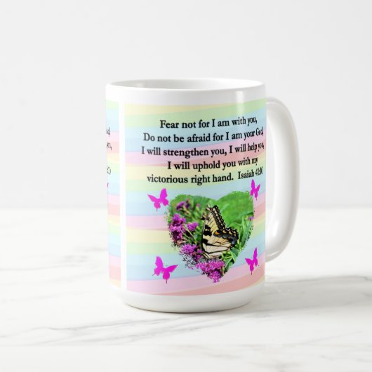 PAARSE BUTTERFLY ISAIAH 41:10 BIBLIOTHEEK KOFFIEMOK (Voorkant rechts)