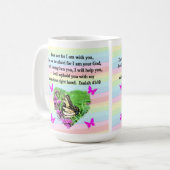 PAARSE BUTTERFLY ISAIAH 41:10 BIBLIOTHEEK KOFFIEMOK (Voorkant links)