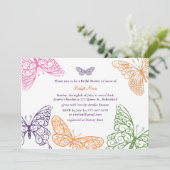 Paarse Butterfly Kisses Bridal Shower Kaart (Staand voorkant)