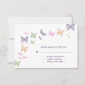 Paarse Butterfly Kisses RSVP (Voorkant)