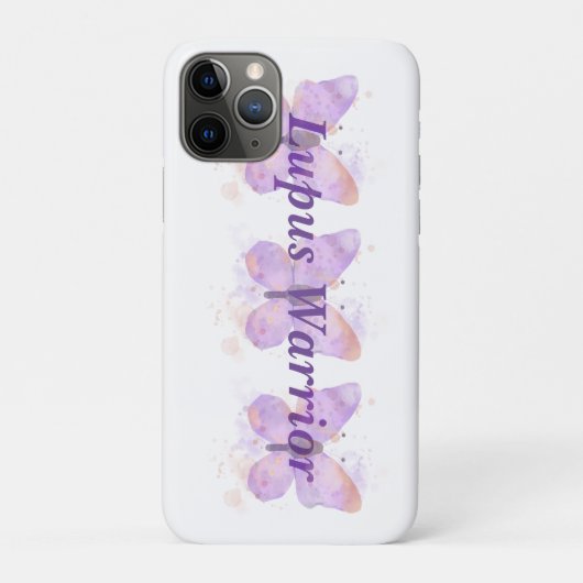 Paarse Butterfly Lupus Warrior Case-Mate iPhone Case (Achterkant)