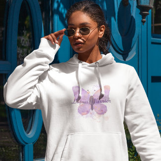 Paarse Butterfly Lupus Warrior Hoodie