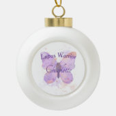 Paarse Butterfly Lupus Warrior Keramische Bal Ornament (Voorkant)