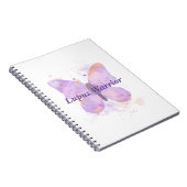 Paarse Butterfly Lupus Warrior Notitieboek (Rechterzijde)