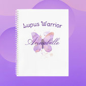 Paarse Butterfly Lupus Warrior Notitieboek