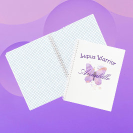 Paarse Butterfly Lupus Warrior Notitieboek