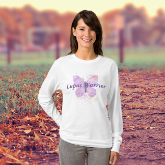 Paarse Butterfly Lupus Warrior T-shirt
