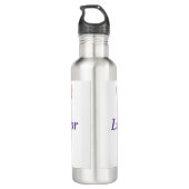 Paarse Butterfly Lupus Warrior Waterfles (Achterkant)