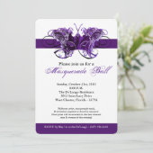 Paarse Butterfly Masquerade Masker Costume Hallowe Kaart (Staand voorkant)