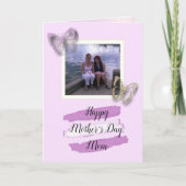 Paarse Butterfly moeder dochter Moederdag foto Kaart (Voorkant)