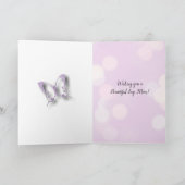 Paarse Butterfly moeder dochter Moederdag foto Kaart (Binnen)