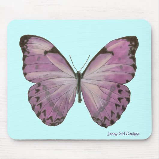 Paarse Butterfly Mousepad Muismat (Voorkant)