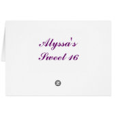 Paarse Butterfly-nummerkaart (Achterkant Horizontaal)