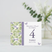 Paarse Butterfly-nummerkaart Briefkaart (Staand voorkant)