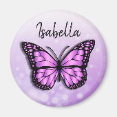  Paarse Butterfly Persoonlijke naam Magneet (Voorkant)