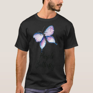 Paarse Butterfly Prachtige illustratie van de wate T-shirt