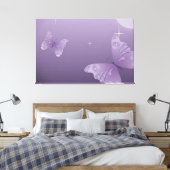 " PAARSE BUTTERFLY PRINT" CANVAS AFDRUK (Insitu (Slaapkamer))