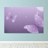 " PAARSE BUTTERFLY PRINT" CANVAS AFDRUK (Insitu (Houten vloer))