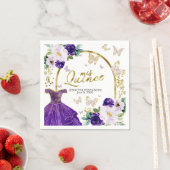 Paarse Butterfly Quinceanera Servet (Insitu)