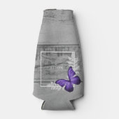 Paarse Butterfly Rustic - Aangepaste flessenkoeler Flesjeskoeler (Voorkant)