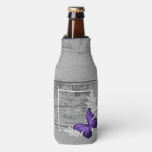 Paarse Butterfly Rustic - Aangepaste flessenkoeler Flesjeskoeler (Fles Voorkant)