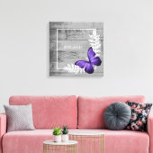 Paarse Butterfly Rustic Canvas Afdrukken (Insitu (Woonkamer))