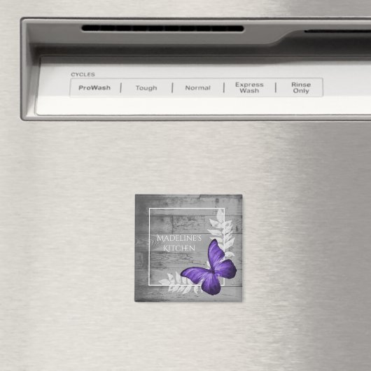 Paarse Butterfly Rustic Magnet (Insitu (Vaatwasser))