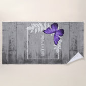 Paarse Butterfly Rustige Handdoek (Voorkant)