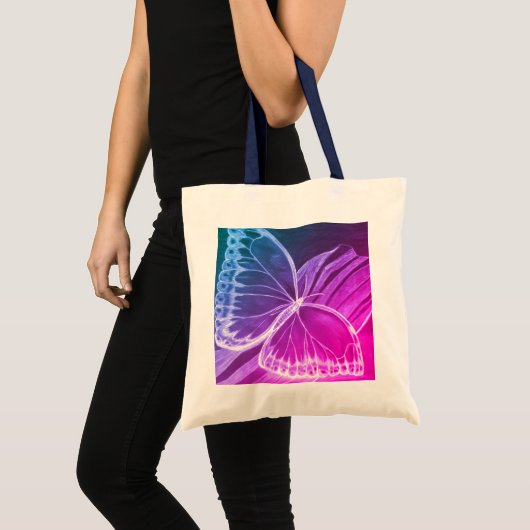 Paarse Butterfly Shopper Bag Tote Bag (Voorkant (product))