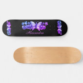 Paarse Butterfly - Speciaal Persoonlijk Skateboard (Horizontaal)