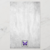 Paarse Butterfly - Speciaal schrijfbenodigdheden Briefpapier (Achterkant)