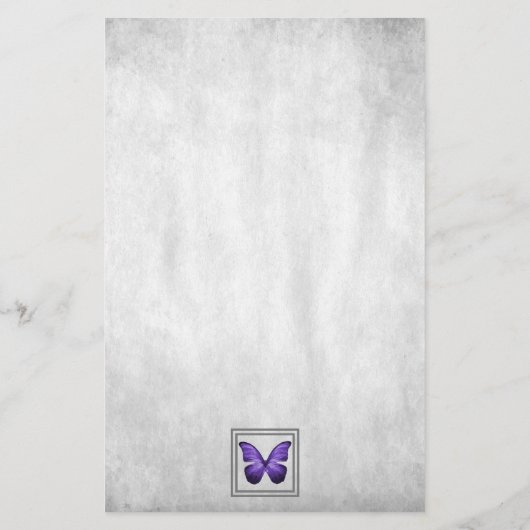 Paarse Butterfly - Speciaal schrijfbenodigdheden Briefpapier (Achterkant)