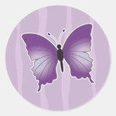 Paarse Butterfly-sticker Ronde Sticker (Voorkant)