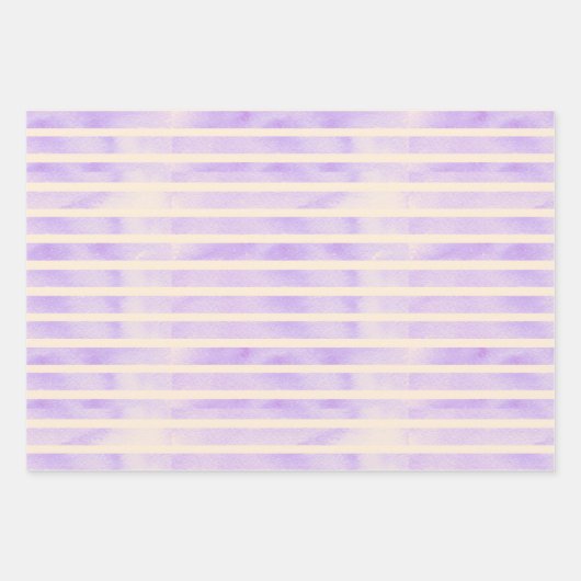 Paarse Butterfly Stripe Metallic Gift Inpakpapier Vel (Voorkant 2)