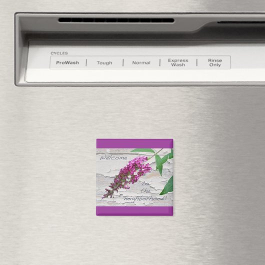 Paarse Butterfly Struik Welcome Magnet (Insitu (Vaatwasser))