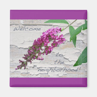 Paarse Butterfly Struik Welcome Magnet