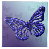 Paarse Butterfly Tile Tegeltje (Voorkant)