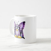 Paarse Butterfly Tux (Linux Tux) Koffiemok (Voorkant links)