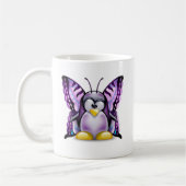 Paarse Butterfly Tux (Linux Tux) Koffiemok (Links)