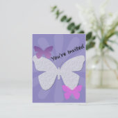 Paarse-Butterfly-uitnodiging Kaart (Staand voorkant)