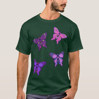 Paarse Butterfly-verpakking T-shirt
