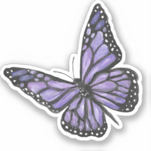 Paarse Butterfly Vinyl Sticker